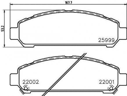 Колодки тормозные дисковые передние toyota venza 2.7, 3.5 (08-) NISSHINBO NP1125 (фото 1)