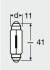 ЛАМПА 24V 10W SV8.5-8 FS STANDARD (41 мм) OSRAM ="6429" (фото 2)