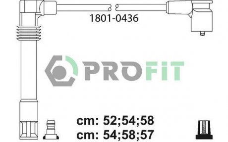 Комплект кабелів високовольтних PROFIT 1801-0436 (фото 1)