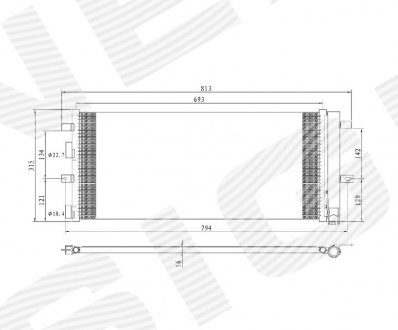 Радіатор кондиціонера FORD FUSION, 13 - 17 Signeda RC4211 (фото 1)