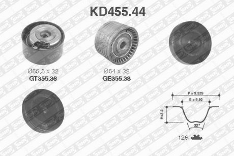 Роликовий модуль натягувача ременя (ролик, ремінь) SNR NTN KD455.44