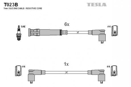Проводавысоковольтные,комплект Nissan Navara (D22) TESLA T023B (фото 1)