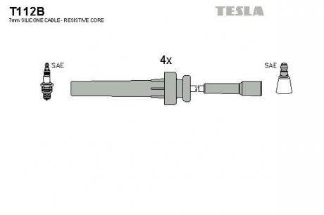 Комплект кабелей зажигания TESLA T112B