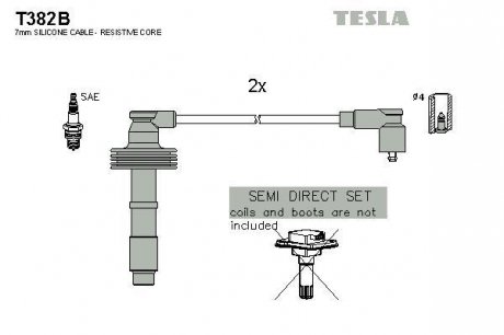 Комплект кабелiв запалювання TESLA T382B (фото 1)