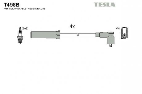 Проводавысоковольтные,комплект Peugeot 406 2.0 (95-04),Peugeot 406 2.0 (96-04) (TESLA T498B