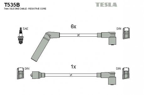 Комплект кабелiв запалювання TESLA T535B