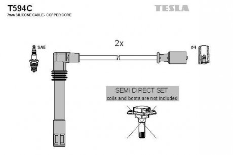 Комплект кабелiв запалювання TESLA T594C (фото 1)