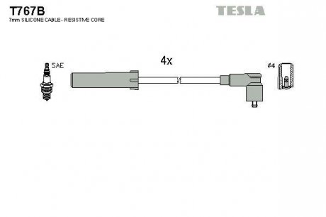 Комплект кабелiв запалювання TESLA T767B