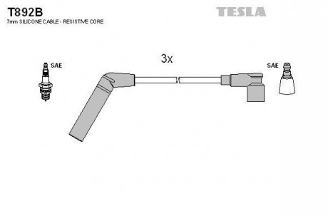 Комплект кабелiв запалювання TESLA T892B (фото 1)