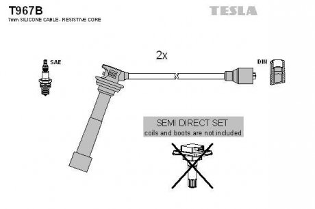 Комплект кабелiв запалювання TESLA T967B (фото 1)