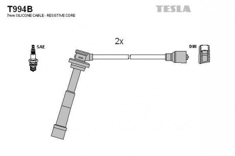 Комплект кабелей зажигания TESLA T994B (фото 1)