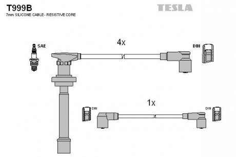 Проводавысоковольтные,комплект Nissan TESLA T999B (фото 1)