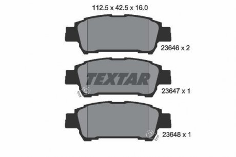 Гальмівні колодки TOYOTA Avensis Verso/Previa "R "00>> TEXTAR 2364601 (фото 1)