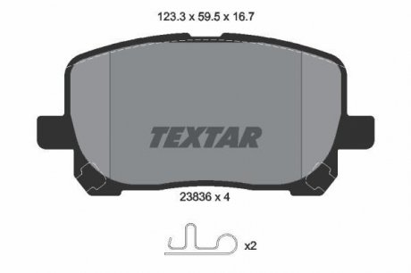 Тормозные колодки TOYOTA Avensis/Corolla/Matrix "F "01-14 TEXTAR 2383601 (фото 1)