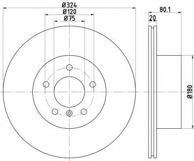 Диск тормозной BMW X5(E53) "R D=324mm "01>> TEXTAR ="92146303"
