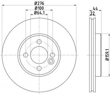 Диск тормозной MINI Mini(R50,R52) "F D=276mm "01-"07 TEXTAR 92262403