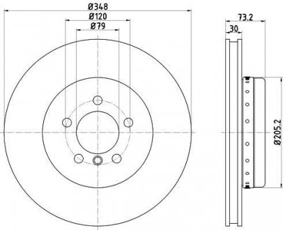 Диск гальмівний BMW Z4 Roadster (E89) "F D=348mm "09-16 TEXTAR 92266825