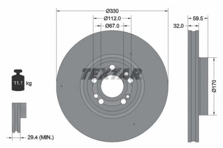 Диск тормозной TEXTAR 92307105 (фото 1)