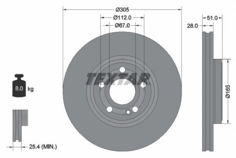 Диск тормозной TEXTAR 92323405 (фото 1)