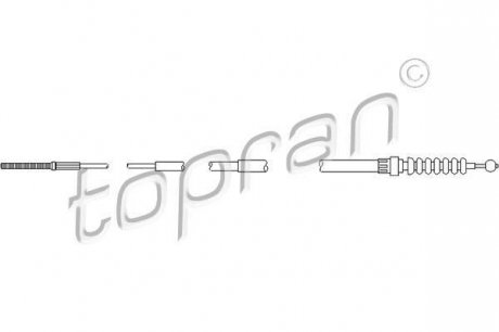 Трос стояночної гальмівної системи TOPRAN / HANS PRIES 103063 (фото 1)