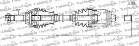 FIAT піввісь лів. L=623mm 25/24 зуб. PUNTO 1.3 D Multijet 12-, GRANDE PUNTO 1.3 D 08- Trakmotive 30-1127