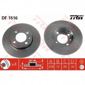 Гальмівний диск TRW DF1516