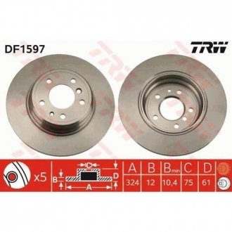 Тормозной диск TRW DF1597 (фото 1)