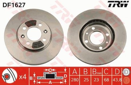 Тормозной диск TRW DF1627 (фото 1)