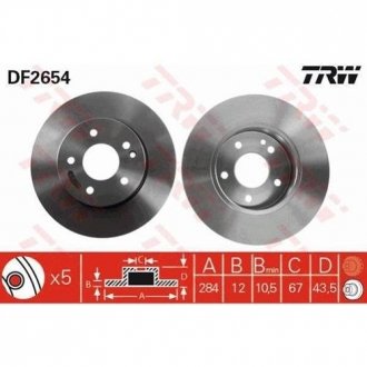 Гальмівний диск TRW DF2654 (фото 1)