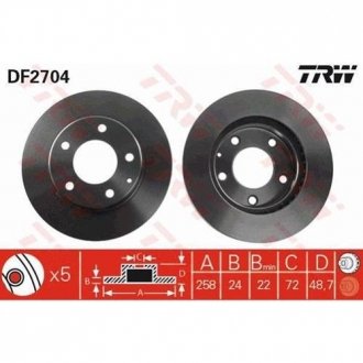 Тормозной диск TRW DF2704