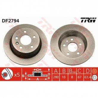 Гальмівний диск TRW DF2794 (фото 1)