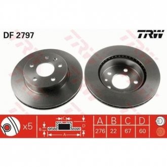 Тормозной диск TRW DF2797 (фото 1)