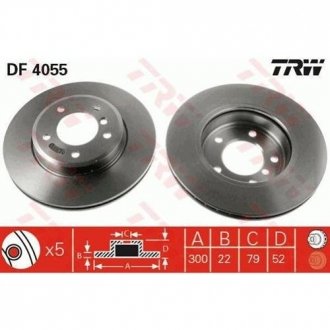 Тормозной диск TRW DF4055 (фото 1)