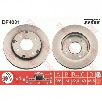 Тормозной диск TRW DF4081 (фото 1)