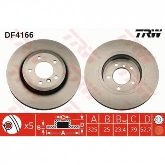 Тормозной диск TRW DF4166 (фото 1)