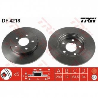 Тормозной диск TRW DF4218 (фото 1)