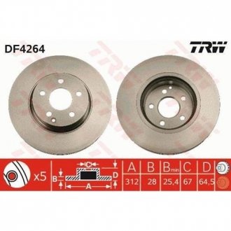 Гальмівний диск TRW DF4264 (фото 1)