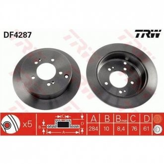 Тормозной диск TRW DF4287 (фото 1)