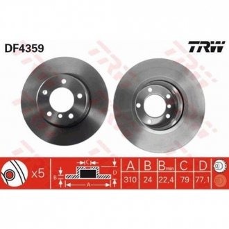 Тормозной диск TRW DF4359 (фото 1)