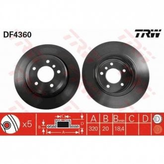 Тормозной диск TRW DF4360 (фото 1)