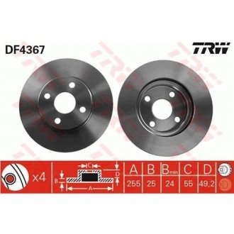 Тормозной диск TRW DF4367 (фото 1)