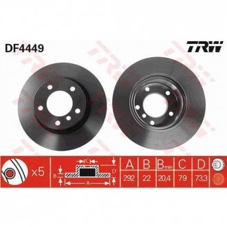 Тормозной диск TRW DF4449 (фото 1)