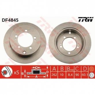Тормозной диск TRW DF4845 (фото 1)