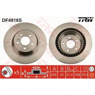 Тормозной диск TRW DF4916S (фото 1)