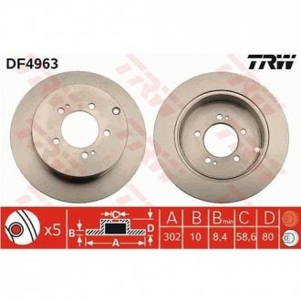 Тормозной диск TRW DF4963 (фото 1)