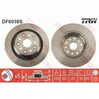 Гальмівний диск TRW DF6038S (фото 1)