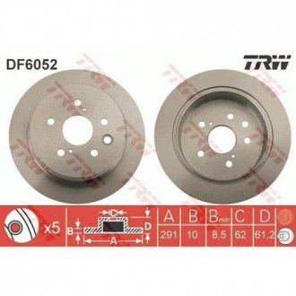 Гальмівний диск TRW DF6052 (фото 1)