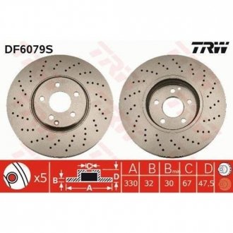 Диск гальмівний TRW DF6079S (фото 1)