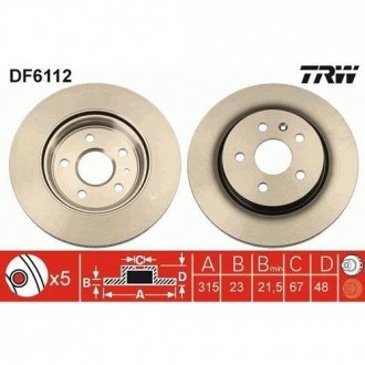 Тормозной диск TRW DF6112 (фото 1)