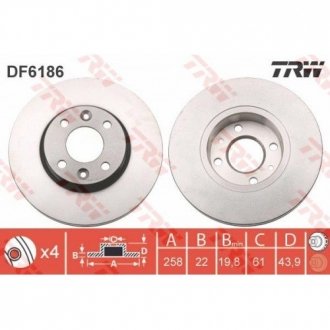 Гальмівний диск TRW DF6186 (фото 1)